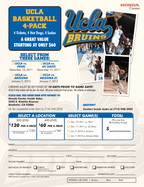 Honda Center Order Form