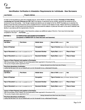 Identification Verification Form for New Borrowers