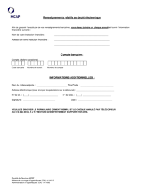 Renseignements relatifs au dépôt électronique