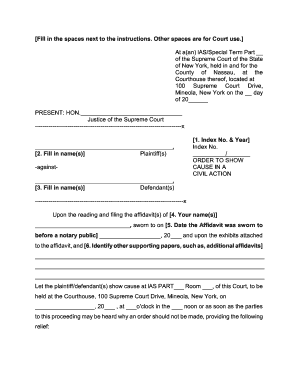 New York Order to Show Cause