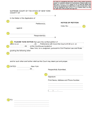 New York Notice of Petition