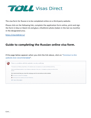 Russian Visa Application Form