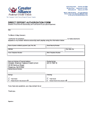 Bank account closing letter in malayalam - Direct deposit authorization form - Greater Alliance Federal Credit ... - greateralliance