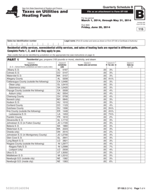 New York State Quarterly Schedule B