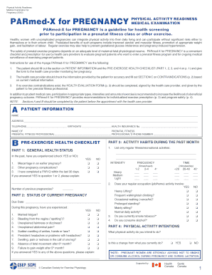 PARmed-X for Pregnancy Physical Activity Readiness Medical Examination