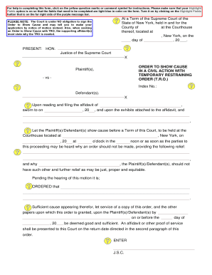 New York Temporary Restraining Order