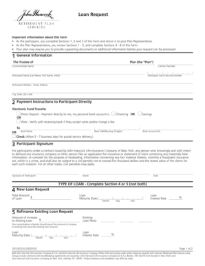 John Hancock Retirement Plan Loan Request Form