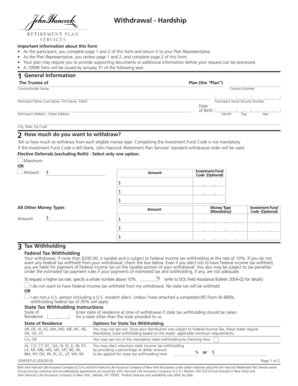 Retirement Plan Hardship Withdrawal Form