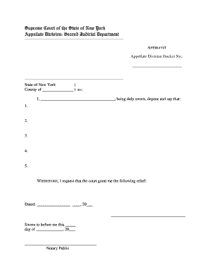 New York Affidavit Form