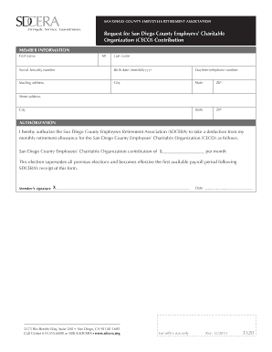 San Diego County Employees Retirement Association CECO Contribution Request