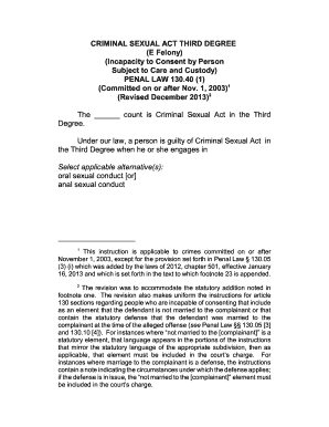 Criminal Sexual Act Third Degree Form