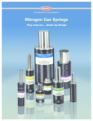 Danly Nitrogen Gas Springs Order Worksheet