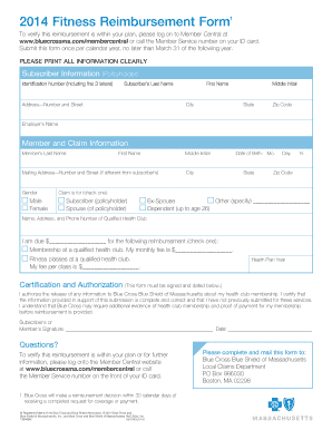 2014 Fitness Reimbursement Form