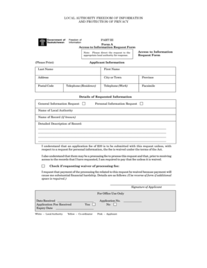 Saskatchewan Access to Information Request Form