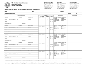 Pediatric School Screening Positive TST Report