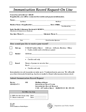 Immunization Record Request-On Line - Saskatoon Health Region - saskatoonhealthregion