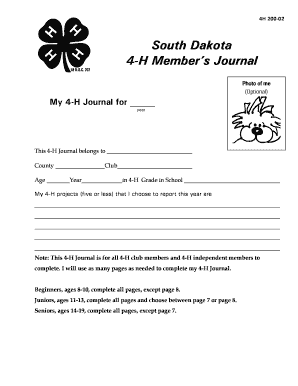 4-H Member’s Journal