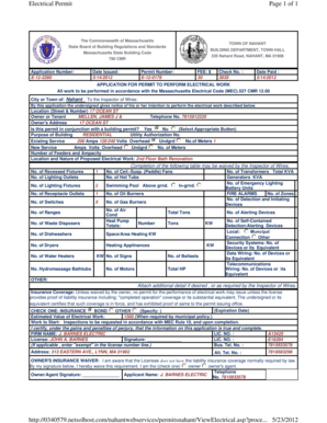 Massachusetts Electrical Work Permit