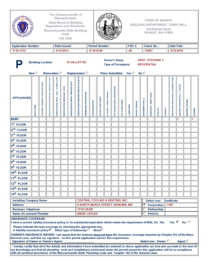 Massachusetts Building Permit Application