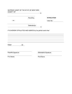New York Stipulation Agreement