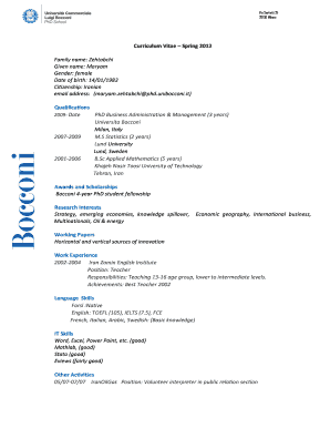Curriculum Vitae Template
