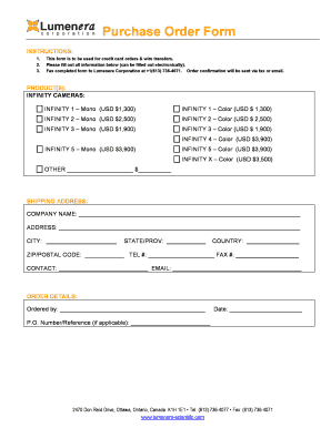 online purchase order form