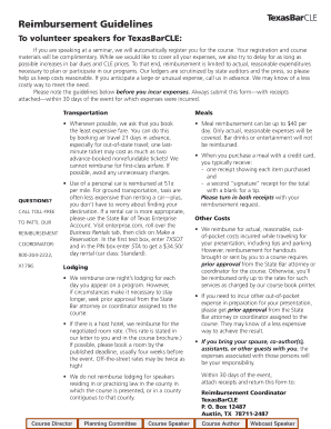 Reimbursement Guidelines - TexasBarCLE