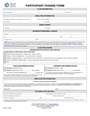 Participant Change Form