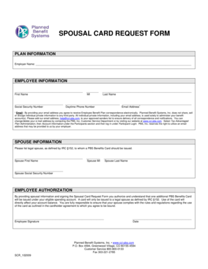Spousal Card Request Form