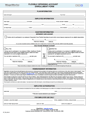 Flexible Spending Account Enrollment Form