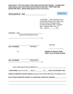 New York Order to Show Cause with TRO