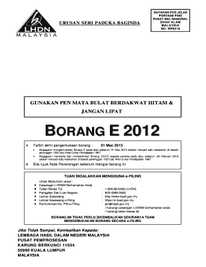 Malaysia Form E Tax Statement