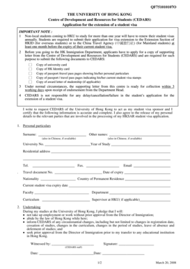 University of Hong Kong Student Visa Extension Application