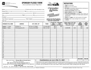 National MS Society Sponsor Pledge Form