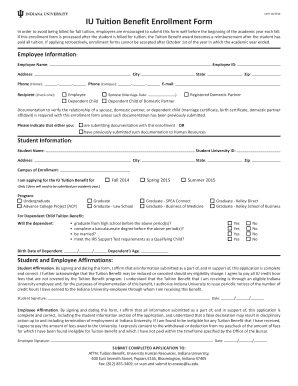 IU Tuition Benefit Enrollment Form