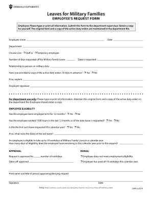 Military Family Leave Request Form