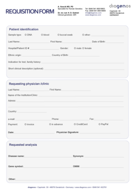 Genetic Testing Requisition Form