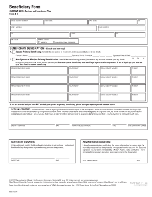 CNI MWR 401(k) Beneficiary Form