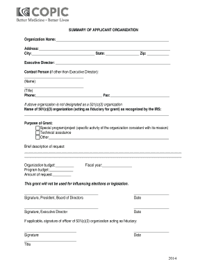 Grant Application Form