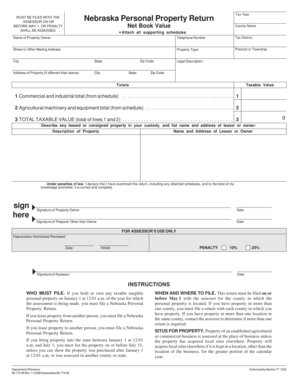 Nebraska Personal Property Return