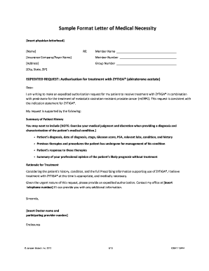 Example of authorization letter - Sample Format Letter of Medical Necessity - Metastatic Castration ...