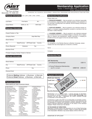 AIST Membership Application
