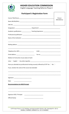 Higher Education Commission English Language Teaching Registration Form