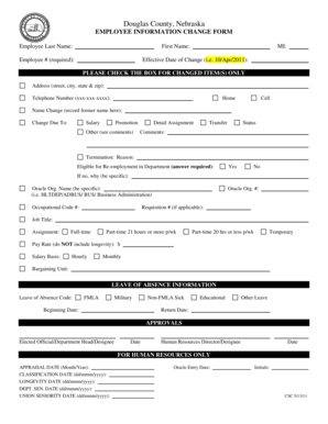 Douglas County Employee Information Change Form