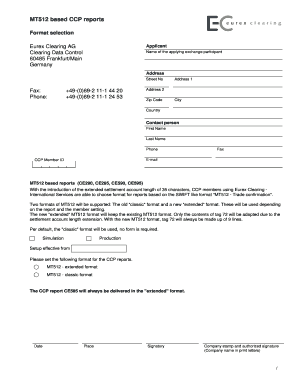 Presentation evaluation form word - MT512 based CCP reports - Eurex