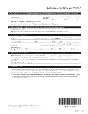 Roth Individual Retirement Account Adoption Agreement