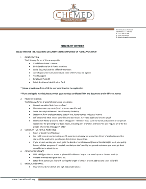 Medical Assistance Application Form