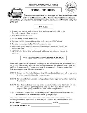 School Bus Rules Notice
