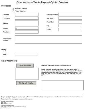 Customer Feedback Form
