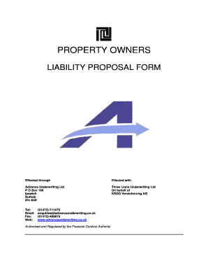 Property Owners Liability Proposal Form